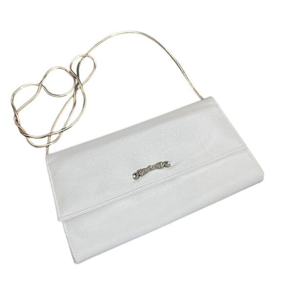 Judith Jack Light Blue Crossbody Wallet Purse Bag‎ Silver Chain Elegant - Picture 1 of 12